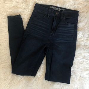 american eagle dark wash super stretch jeans